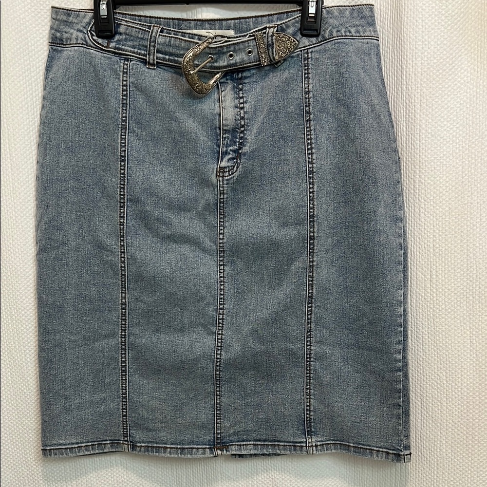Denim Skirt with Belt